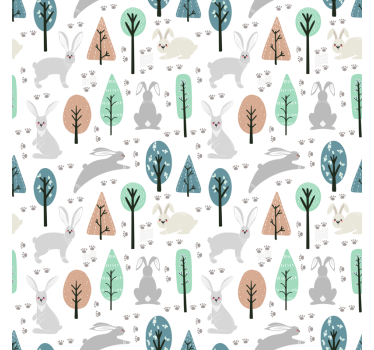Patroon van boswezens rolgordijn meer dieren - TenStickers