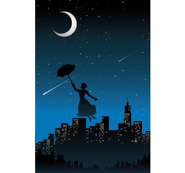 Serie rolgordijn Mary poppins vliegen - TenStickers