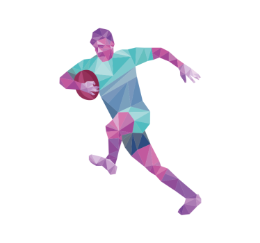Geometrische rugbyspeler raambekleding sport - TenStickers