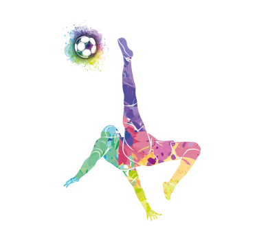 Meer sport rolgordijnen Aquarel voetballer - TenStickers