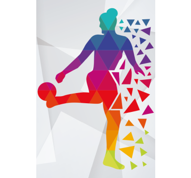 Geometrische voetballer raambekleding sport - TenStickers