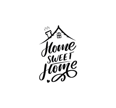 Hoofdslaapkamer rolgordijnën Zwarte tekst sweet home - TenStickers