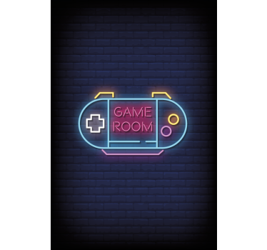 Nerd rolgordijn tienerkamer met neonlicht - TenStickers