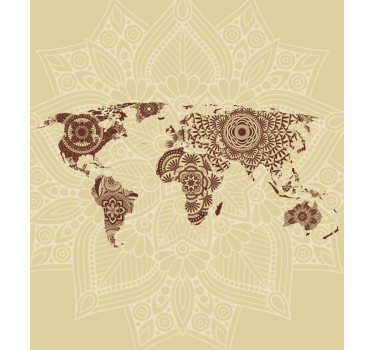 Mandala wereldtapijt rolgordijn wereldmap - TenStickers