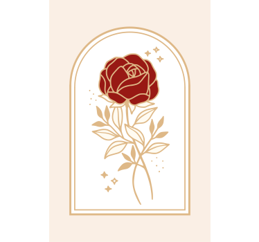 Beige boogroos elegant raambekleding - TenStickers