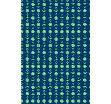 Groene patronen rolgordijn bloemen en planten - TenStickers