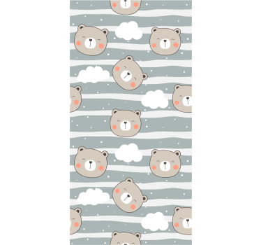 Rolgordijn babykamer Beren en wolken - TenStickers