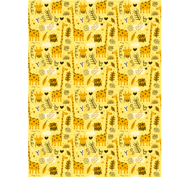 Gele jungledieren rolgordijn kinderkamer - TenStickers