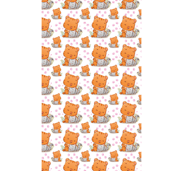 Babykatten patronen rolgordijn kinderkamer - TenStickers
