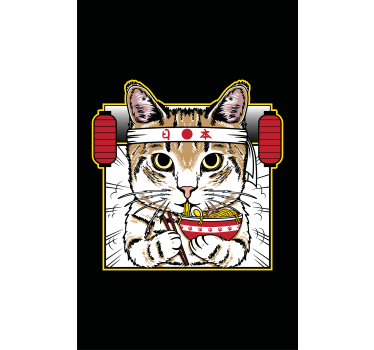 Noedel-etende kat rolgordijn dieren - TenStickers