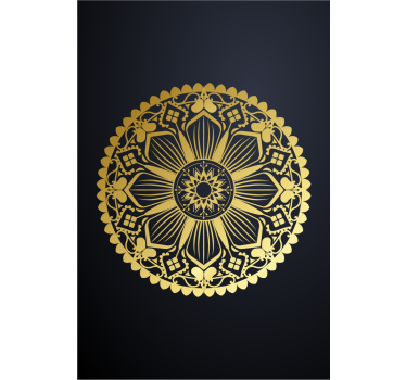 Zen rolgordijnën Navy mandala met gouden effect - TenStickers