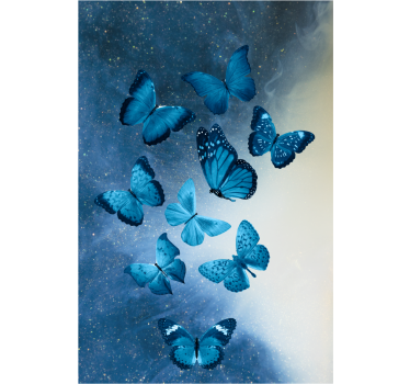 Raambekleding vlinders blauw vliegend motief - TenStickers