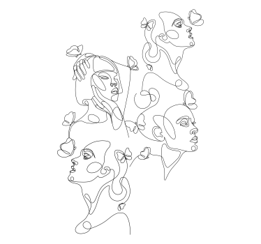 Rolgordijnen tekst Drie vrouwen silhouet - TenStickers