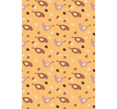 Dieren rolgordijnen Oranje kuikenpatroon - TenStickers