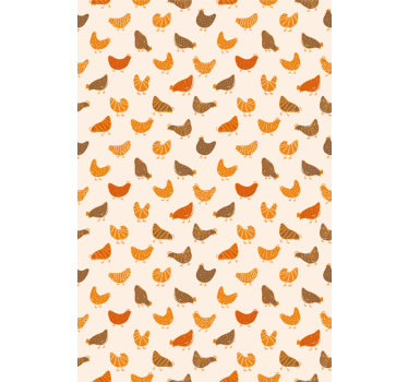 Dieren rolgordijnen Oranje en bruin vogelpatroon - TenStickers