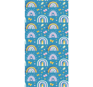 Regenboog vlinders ontwerp rolgordijn kinderkamer - TenStickers