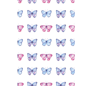 Blauwe en roze vleugels raambekleding vlinders - TenStickers
