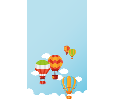 Kleurrijke heteluchtballonnen rolgordijn kinderkamer - TenStickers