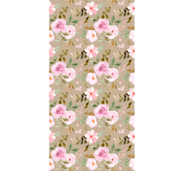 Roze bloemenpatronen rolgordijn bloemen - TenStickers