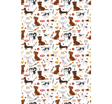 Schattige hondenpatronen rolgordijn dieren - TenStickers