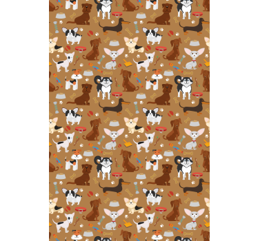 Rolgordijn babykamer Ander patroon van schattige honden - TenStickers