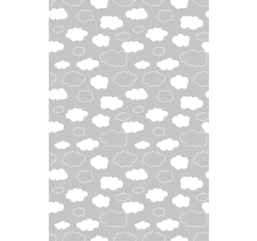Wolken rolgordijnen Grijze achtergrond met witte cartoon - TenStickers