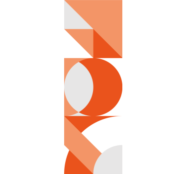 Rolgordijnen woonkamer Oranje wit kleurblok - TenStickers