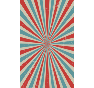 Rustieke rolgordijnën Blauw en rood retro voorwaspatroon - TenStickers