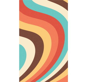 Gebogen retro golven rolgordijn meer vintage - TenStickers
