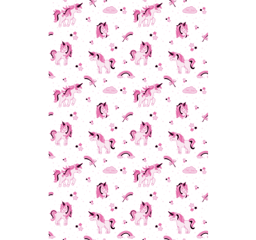Eenhoorn fantasie print rolgordijn kinderkamer - TenStickers