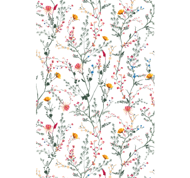 Bloemenvogelpatroon rolgordijn bloemen en planten - TenStickers