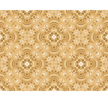 Klassieke rolgordijn keuken vintage beige sierpatroon - TenStickers