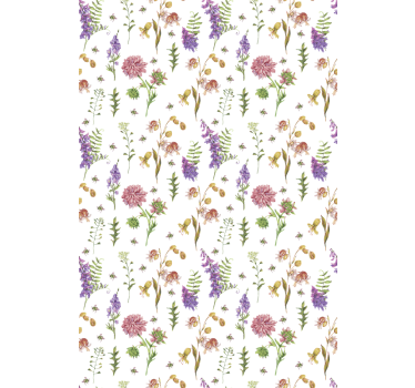 Bloementuin thema rolgordijn bloemen en planten - TenStickers