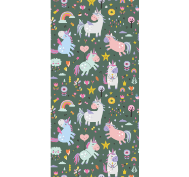 Fantasie eenhoornpatronen rolgordijn dieren - TenStickers