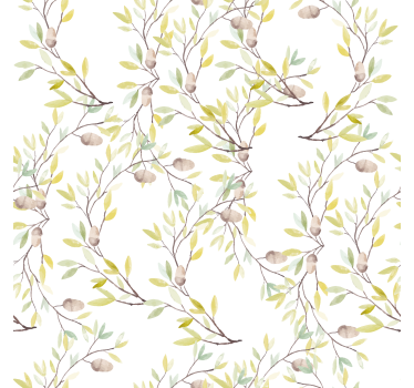 Aquarel groene bladeren patroon rolgordijn bloemen - TenStickers