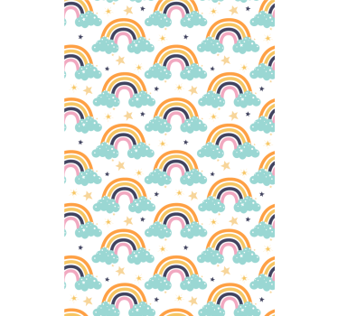 Regenbogen en wolken rolgordijn kinderkamer - TenStickers
