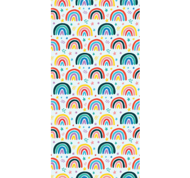 Blauwe regenboogpatronen rolgordijn kinderkamer - TenStickers