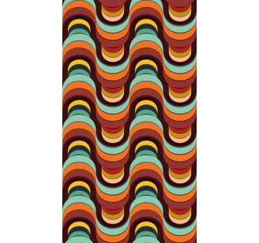 Retro golfpatroon rolgordijn meer vintage - TenStickers