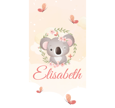 Rolgordijn kinderkamer baby koala met naam - TenStickers