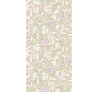 Beige bladthema rolgordijn bloemen en planten - TenStickers
