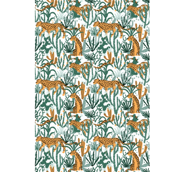 Safari flora fauna rolgordijn dieren - TenStickers