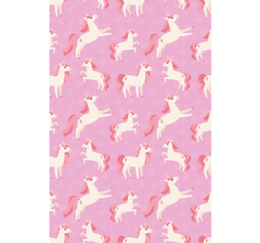 Rolgordijn babykamer Pastelkleurige roze eenhoorns - TenStickers