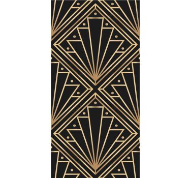 Originele rolgordijn eetkamer "art deco" gouden vormen - TenStickers