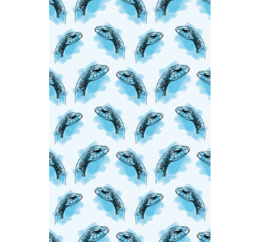 Blauwe slangengezichten rolgordijn dieren - TenStickers