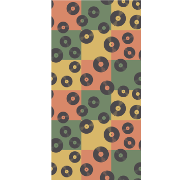 Retro vinylplaten rolgordijn meer vintage - TenStickers