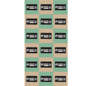Retro tape patroon rolgordijn meer vintage - TenStickers