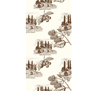 Elegant druivenrankpatroon rolgordijn meer vintage - TenStickers