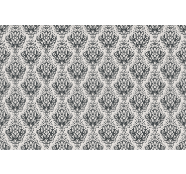 Elegant grijs barokmotief klassiek rolgordijn - TenStickers