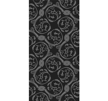 Grijs bloemenmotief elegant raambekleding - TenStickers