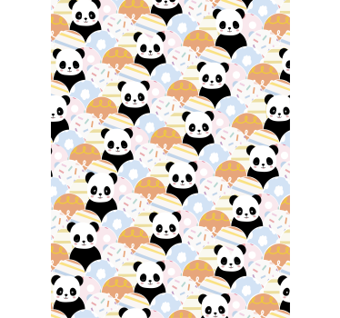 Dieren rolgordijnen Patchwork dieren panda ontwerp - TenStickers